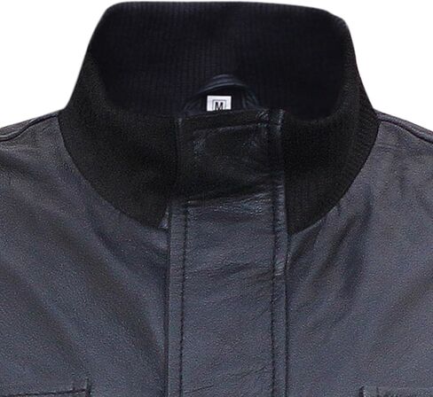 A-R✔ Men's Black Genuine Leather Jacket Original Lambskin Leather for Men Leather Bomber Jacket in Saudi Arabia