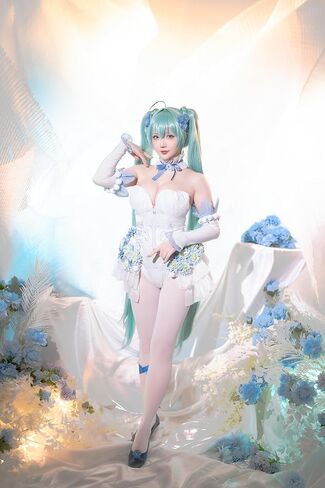 Virtual Singer 39in/100cm Wig - Wig Costume Anime Convention with Wig Cap Light Aqua in Saudi Arabia