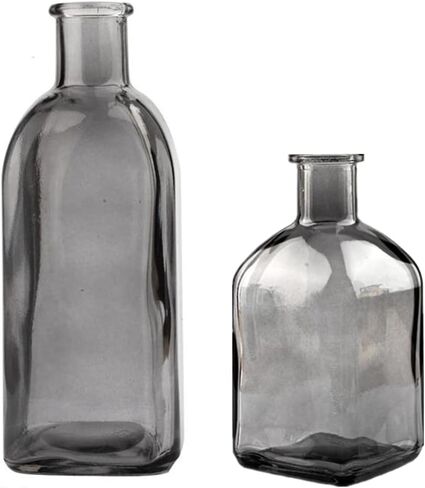 Clear Bud Vases 2 Sets Glass Colorful Small Vases for Flowers, Decorative Glass Bottles, Apothecary Jars, Mini Flower Vases for Wedding Centerpieces, Vintage Vase for Home Decor, Table Décor (Purple) in Kuwait