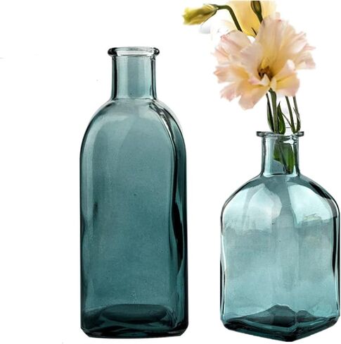 Clear Bud Vases 2 Sets Glass Colorful Small Vases for Flowers, Decorative Glass Bottles, Apothecary Jars, Mini Flower Vases for Wedding Centerpieces, Vintage Vase for Home Decor, Table Décor (Purple) in Saudi Arabia