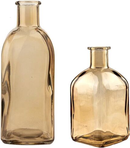 Clear Bud Vases 2 Sets Glass Colorful Small Vases for Flowers, Decorative Glass Bottles, Apothecary Jars, Mini Flower Vases for Wedding Centerpieces, Vintage Vase for Home Decor, Table Décor (Purple) in Saudi Arabia