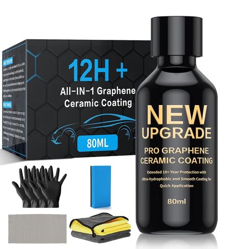 Advanced Graphene Ceramic Coating for Cars - Premium 80ml Auto Ceramic Coating Kit for Long-Lasting 10+ Year Protection, Waterproof, Scratch Resistant, Anti-Corrosion & Dustproof Protection in Kuwait
