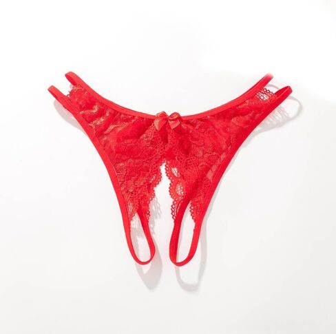 Alluring Thong – Sheer Lace Open-Crotch Non-Slip Lingerie, Perfect for Valentine's Day and Special Occasions in Saudi Arabia