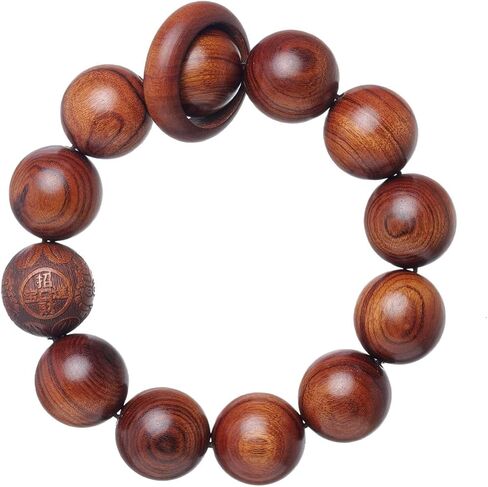 Natural Wooden Bracelet Adult Spring Bracelet Bead Dia. 0.8 inch 12 Beads 1pc in Saudi Arabia