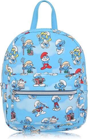 حقيبة ظهر Fast Forward Smurfs للنساء والرجال والأولاد والبنات والجنسين | حقيبة ظهر صغيرة لطيفة من جلد البولي يوريثان مقاس 10 بوصات محفظة كتف للسنافر | حقيبة السنافر وإكسسوارات السنافر in Saudi Arabia