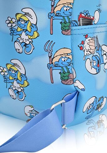 حقيبة ظهر Fast Forward Smurfs للنساء والرجال والأولاد والبنات والجنسين | حقيبة ظهر صغيرة لطيفة من جلد البولي يوريثان مقاس 10 بوصات محفظة كتف للسنافر | حقيبة السنافر وإكسسوارات السنافر in Saudi Arabia