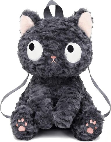 Plush Backpack for Teens Stuffed Animal Cat Bag Soft Fuzzy Kitty Design Compact Daily Use in Saudi Arabia