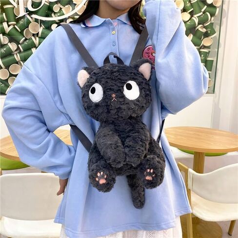 Plush Backpack for Teens Stuffed Animal Cat Bag Soft Fuzzy Kitty Design Compact Daily Use in Saudi Arabia