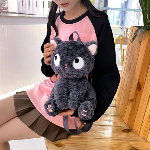 Plush Backpack for Teens Stuffed Animal Cat Bag Soft Fuzzy Kitty Design Compact Daily Use in Saudi Arabia