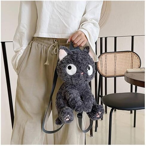 Plush Backpack for Teens Stuffed Animal Cat Bag Soft Fuzzy Kitty Design Compact Daily Use in Saudi Arabia