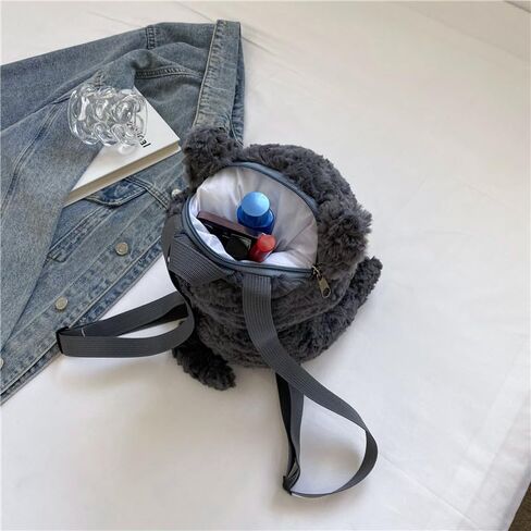 Plush Backpack for Teens Stuffed Animal Cat Bag Soft Fuzzy Kitty Design Compact Daily Use in Saudi Arabia