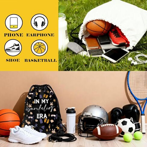 Lightweight Drawstring Sport Bag, In My Snorkeling Era, Snorkeling Enthusiasts Drawstring Backpack, Quick-drying and Moisture-proof Cinch Bags for Gym, Sport, Travel, Practical Bags for Women Men 067 in Saudi Arabia