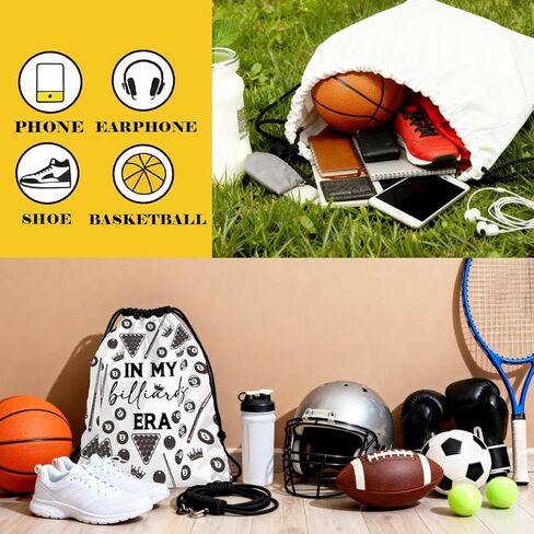 Lightweight Drawstring Sport Bag, In My Billiards Era, Billiards Lover Drawstring Backpack, Quick-drying and Moisture-proof Cinch Bags for Gym, Sports, Travel, Practical Bags for Women Men 076 in Saudi Arabia