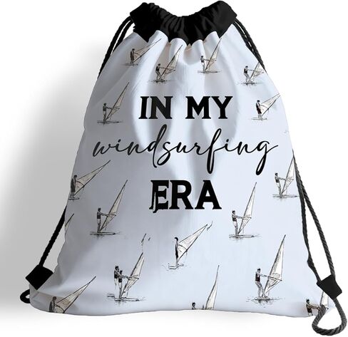 Lightweight Drawstring Sport Bag, In My Windsurfing Era, Windsurfing Lover Drawstring Backpack, Quick-drying and Moisture-proof Cinch Bags for Gym, Sports, Travel, Practical Bags for Women Men 072 in Saudi Arabia