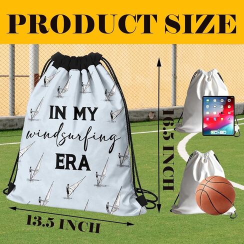 Lightweight Drawstring Sport Bag, In My Windsurfing Era, Windsurfing Lover Drawstring Backpack, Quick-drying and Moisture-proof Cinch Bags for Gym, Sports, Travel, Practical Bags for Women Men 072 in Saudi Arabia