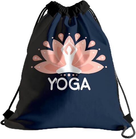 Lightweight Drawstring Sport Bag, Yoga Theme Bag, Yoga Drawstring Backpack, Quick-drying and Moisture-proof Cinch Bags for Gym, Sports, Training, Practical Bags for Women Men 053 in Saudi Arabia
