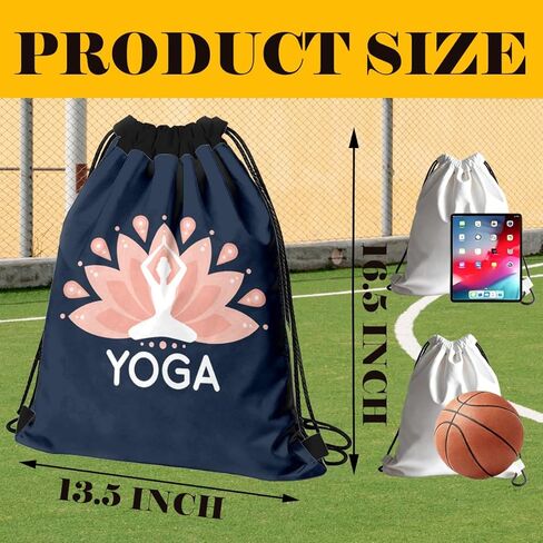 Lightweight Drawstring Sport Bag, Yoga Theme Bag, Yoga Drawstring Backpack, Quick-drying and Moisture-proof Cinch Bags for Gym, Sports, Training, Practical Bags for Women Men 053 in Saudi Arabia
