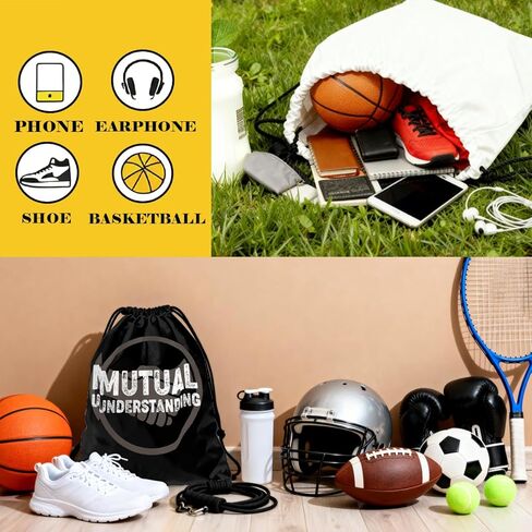 Drawstring Bag for Women Men, Motivational Quote Bag - Mutual Understanding, Lightweight Drawstring Sports Backpack, Quick-drying and Moisture-proof Bags for Gym, Sports, Travel, Daily Use 142 in Saudi Arabia