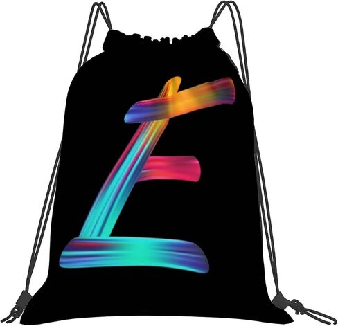 Rainbow Letter R String Bag Sports Drawstring Bags Multi-Purpose in Saudi Arabia