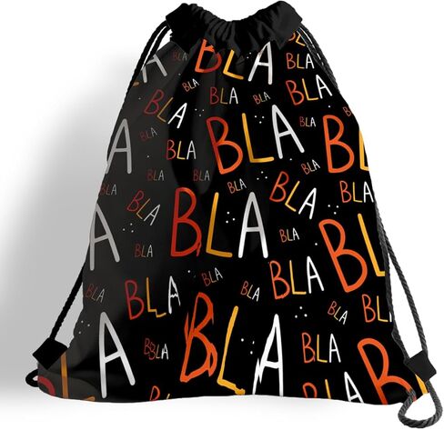 Drawstring Bag for Women Men, Funny Quote Bag - BlaBlaBla, Lightweight Drawstring Sports Backpack, Quick-drying and Moisture-proof Bags for Gym, Sports, Travel, Daily Use 193 in Saudi Arabia
