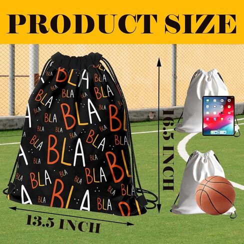 Drawstring Bag for Women Men, Funny Quote Bag - BlaBlaBla, Lightweight Drawstring Sports Backpack, Quick-drying and Moisture-proof Bags for Gym, Sports, Travel, Daily Use 193 in Saudi Arabia