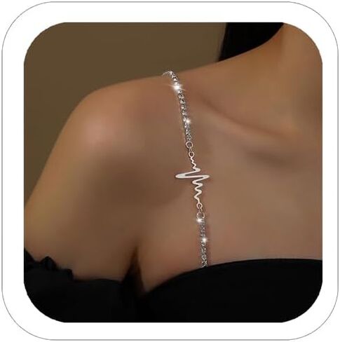 Women Sparkle Rhinestone Bra Straps Detachable Crystal Shoulder Chain Wedding Bridal Dress Underwear Chain in Saudi Arabia