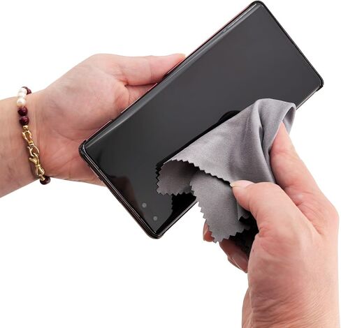 Microfiber Lens Cleaning Cloths - 12 Pack (6 Black + 6 Purple), 7x6 Inches, Individually Wrapped, Reusable, Lint-Free for Eyeglasses, Glasses, Phone Screen,Camera Lens, Watches & Electronics in Saudi Arabia