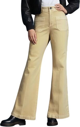 OctMoon Women's Corduroy Pants Straight Leg Casual Trousers 97% Cotton Stretch Pantalones de Pana with Pockets & Button in Saudi Arabia