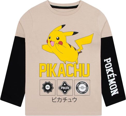 Pokemon Shirt, Pikachu Boys T Shirt, Long Sleeve Kids Tshirt, Fun Pikachu Boys Tee Shirts in Saudi Arabia