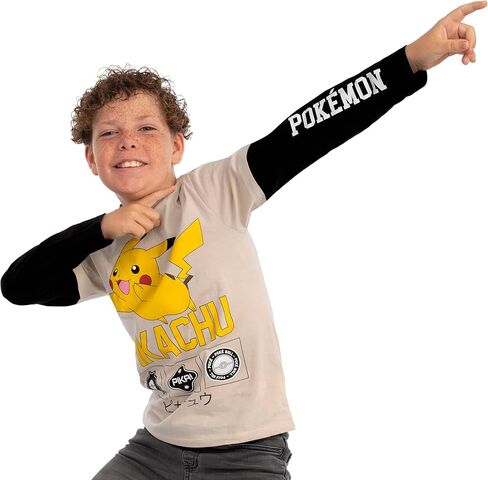 Pokemon Shirt, Pikachu Boys T Shirt, Long Sleeve Kids Tshirt, Fun Pikachu Boys Tee Shirts in Saudi Arabia