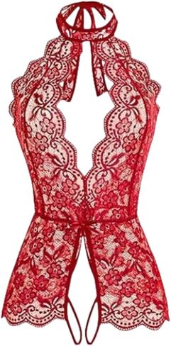 Women One Piece Lingerie Lace Sexy Baby Dolls Teddy Nightgown Sleepwear S-XXL in Saudi Arabia