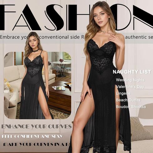 Cheetah Print Lace Chemise Nightgown V Neck Satin Sleep Dress with Thigh High Slit Womens Sexy Lingerie in Saudi Arabia