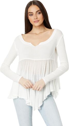 Free People Women's Clover Babydoll, Ivory in Saudi Arabia