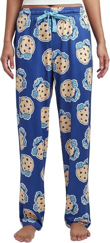 بنطال بيجامة نسائي من Sesame Street Cookie Monster Giant Cookie باللون الأزرق للنوم السريع in Kuwait