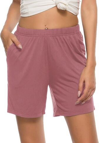 JINSHI Womens Pajama Shorts Soft Comfortable Lightweight Elastic Drawstring Modal Pajama Bottoms Lounge Shorts with Pockets in Saudi Arabia