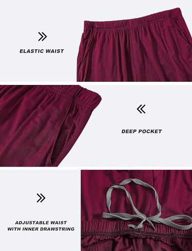 JINSHI Womens Pajama Shorts Soft Comfortable Lightweight Elastic Drawstring Modal Pajama Bottoms Lounge Shorts with Pockets in Saudi Arabia