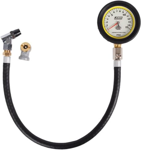 Joes Racing Products 32316 مقياس ضغط الإطارات، إطار احترافي، يتوهج في الظلام، 0-30 رطل لكل بوصة مربعة، تناظري، قطر 2-1/2 بوصة، وجه أبيض، 1 رطل. زيادات، كل واحدة، أسود in Kuwait