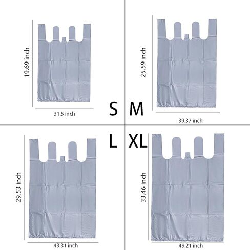 10 Count Large Plastic Bags, Luggage Packing Organizers, Grey Large Storage Bags with Handles for Clothes, Travel, Moving in Saudi Arabia