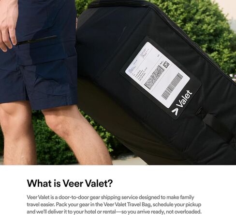 حقيبة سفر Veer Valet - حقيبة شحن متينة كبيرة جدًا للاستخدام فقط مع خدمة توصيل Veer Valet Gear - شحن العناصر الكبيرة بسهولة إلى وجهات العطلات - غير مؤهلة لفحص حقائب الطيران in Kuwait