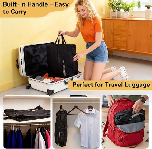 2 Pack Vacuum Seal Bags for Clothing, Travel Vacuum Bags with Pump, Reusable Compreesion Storage Bags luggage & Closet, Portable Space Save Bag, Waterproof & Durable in Saudi Arabia