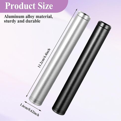 2 قطعة حاوية أنبوب معدنية، حامل أنبوب تخزين ألومنيوم محمول، صندوق تخزين سفر خفيف الوزن مقاوم للماء لجيب المحفظة أثناء السفر في الهواء الطلق، 4.5 بوصة in Kuwait