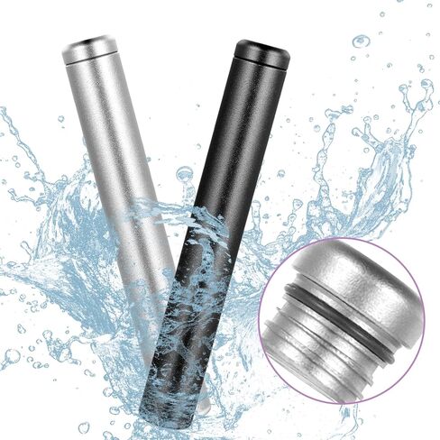 2 قطعة حاوية أنبوب معدنية، حامل أنبوب تخزين ألومنيوم محمول، صندوق تخزين سفر خفيف الوزن مقاوم للماء لجيب المحفظة أثناء السفر في الهواء الطلق، 4.5 بوصة in Kuwait