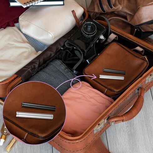 2 قطعة حاوية أنبوب معدنية، حامل أنبوب تخزين ألومنيوم محمول، صندوق تخزين سفر خفيف الوزن مقاوم للماء لجيب المحفظة أثناء السفر في الهواء الطلق، 4.5 بوصة in Kuwait