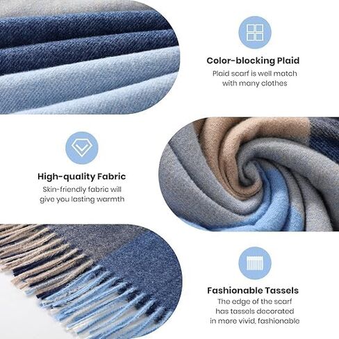 Lightweight Ultra-Soft Scarf,Women's Plaid Winter Wrap,Oversized Cashmere Feel Shawl For Cold Weather Fashion Accessory Pink in Saudi Arabia