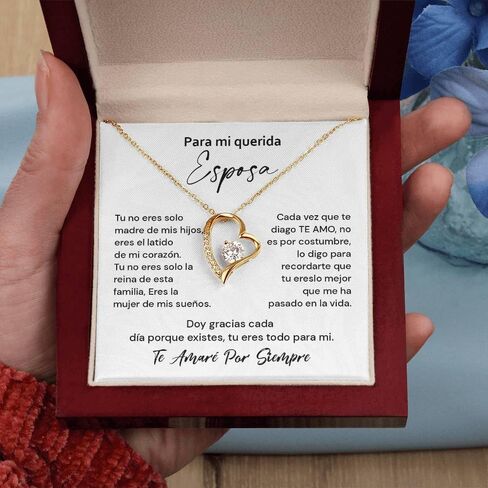 طوق لـ Mi Querida Esposa con Mensaje de Amor – Joyería Elegante con Caja de Regalo – Regalo Romántico de Aniversario o Cumpleaños in Kuwait