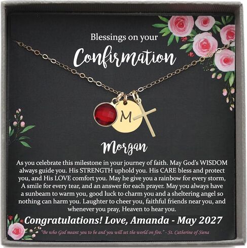 Be Wished Confirmation Gifts for Girls, 925 Sterling Silver Cross Necklace with Meaningful Message in Kuwait