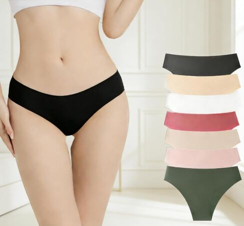 7-Pack Ice-Silk Seamless Low-Rise Women' s Panties, Soft Briefs Breathable Panties No Show Underwear in Saudi Arabia