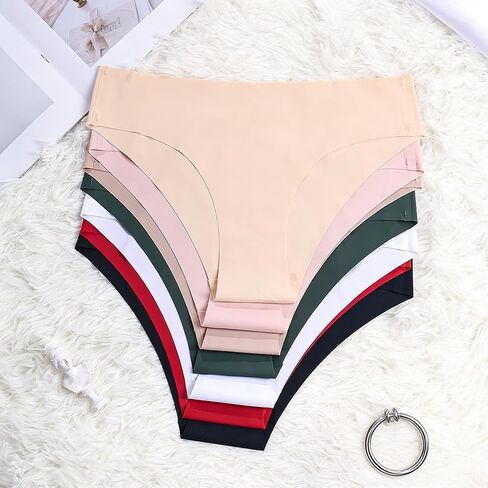7-Pack Ice-Silk Seamless Low-Rise Women' s Panties, Soft Briefs Breathable Panties No Show Underwear in Saudi Arabia
