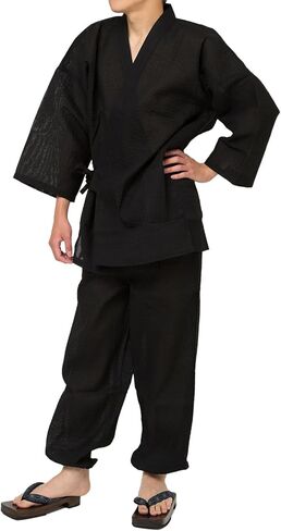 Y's factory Men’s Samue Set – 100% Cotton Shijira Weave, Traditional Japanese Summer Loungewear Pajama Outfit in Saudi Arabia