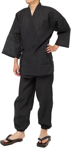 Y's factory Men’s Samue Set – 100% Cotton Shijira Weave, Traditional Japanese Summer Loungewear Pajama Outfit in Saudi Arabia